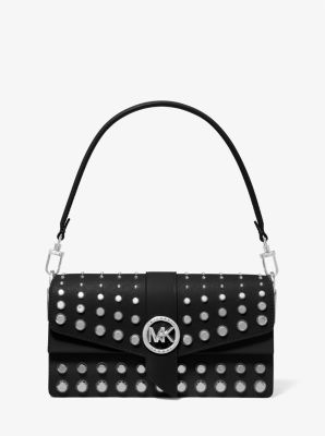 Michael Kors Ladies Greenwich Medium Saffiano Leather Shoulder Bag - Black