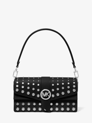 Michael Kors Greenwich Medium Studded Saffiano Leather Shoulder