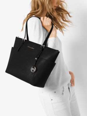 Michael Kors Emmy Backpack Light Gray Saffiano Leather Large Handbag Purse
