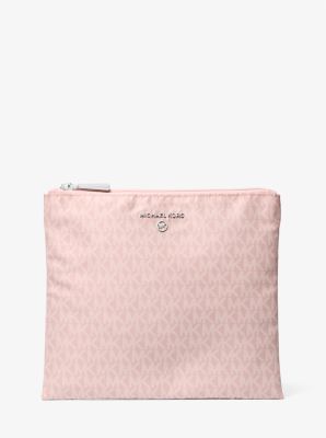 Jet Set Travel Large Signature Logo Print Woven Tote Bag