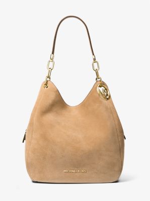 Grand sac porte epaule Lillie en daim