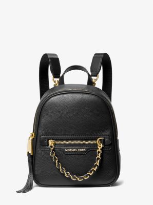 Michael Kors Brooklyn Large Pebbled Leather Backpack in Black - One Size by Michael Michael Kors