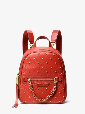 Michael kors red outlet leather backpack