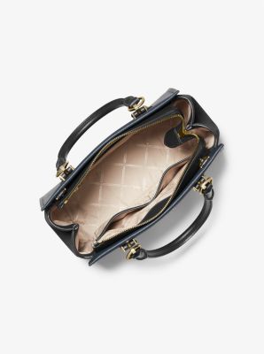 Michael Kors Marilyn Medium Color Block Saffiano Leather Satchel Bag