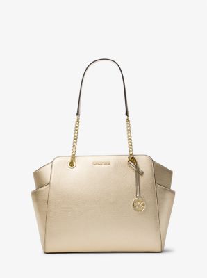 Westley Small Pebbled Leather Chain-link Tote Bag