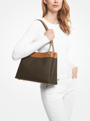  Michael Kors Jet Set Travel Large Logo Tote Bag (Brown Acorn) :  Clothing, Shoes & Jewelry