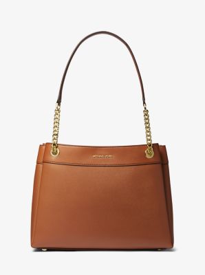 Michael Kors Marilyn Medium Saffiano Leather Tote Bag In Gold Tone