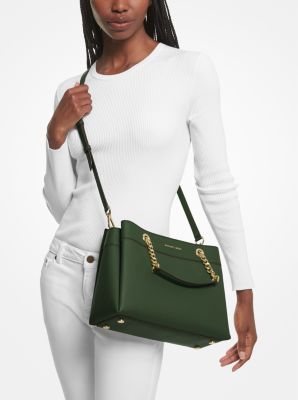 Michael Kors Lori Small Faux Saffiano Leather Crossbody Bag -  Green