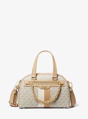 Marilyn Medium Logo Stripe Satchel