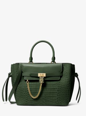 Hamilton Legacy Large Crocodile Embossed Leather Belted Satchel image number 0