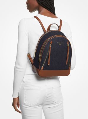 Michael Kors Ladies Brooklyn Medium Pebbled Leather Backpack - Brown