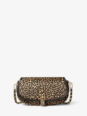 Leopard Printed Calf Hair Clutch