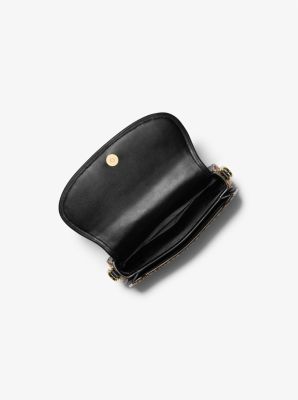 Petit sac porté épaule Mila en poil de vachette à imprimé léopard image number 1