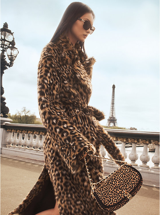 Mila Small Leopard Print Calf Hair Shoulder Bag