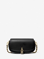 Mila Small Leather Shoulder Bag - BLACK - 30F3GIMM1L