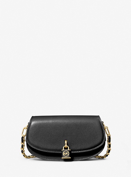 Mila Small Leather Shoulder Bag - BLACK - 30F3GIMM1L