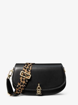 Michael Kors Mila Medium Leather Messenger Bag - Black Multi