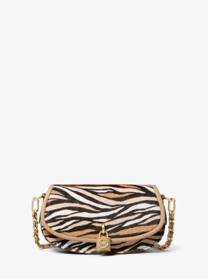 Mila Small Tiger Print Calf Hair Shoulder Bag