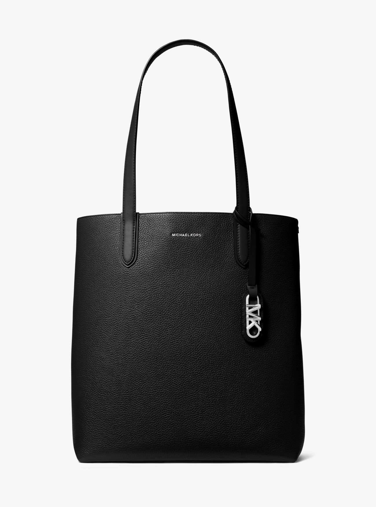 MK Eliza Extra-Large Pebbled Leather Tote Bag - Black - Michael Kors