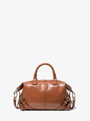 Darrington Small Crackled Leather Satchel image number 0