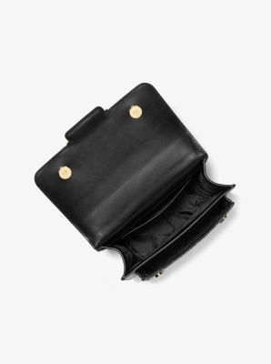 Schultertasche Heather Large mit Empire Signature-Logomuster in Metallic-Optik