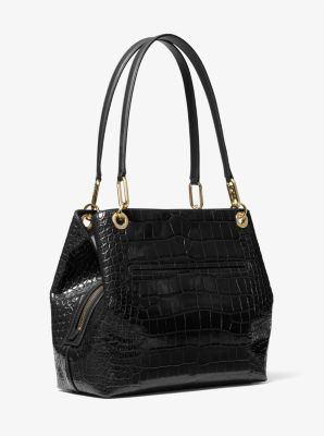 Black crocodile tote bag online