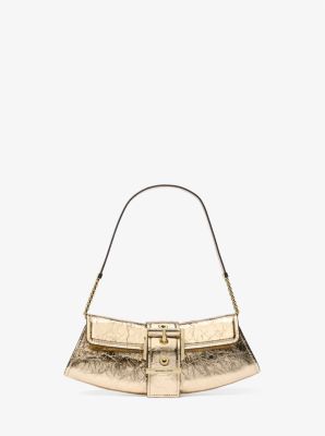 Wandelbare Clutch Colby Small aus Leder in Metallic-Krakelee-Optik image number 0