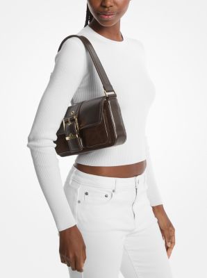 Colby Medium Crackled Leather and Suede Shoulder Bag image number 3