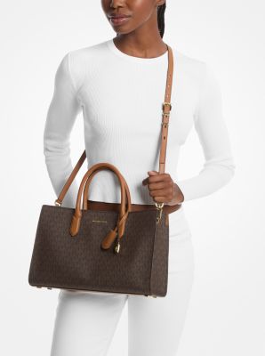 Michael kors logo satchel online