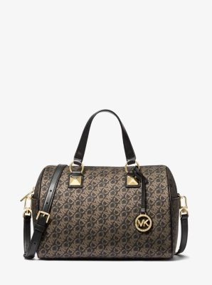 Grayson Medium Metallic Empire Monogram Satchel image number 0