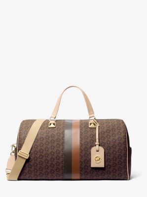 Grayson Extra Large Empire Signature Logo Stripe Weekender Bag