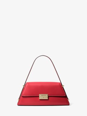 Michael Kors Ludlow Medium Leather Shoulder Bag In Red