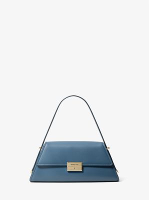 MK Medium Ludlow Leather Shoulder Bag Blue Michael Kors