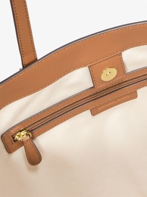 Taryn Large Signature Logo and Leather Tote Bag