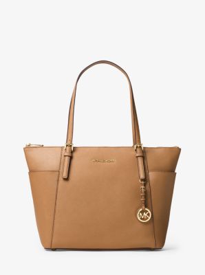 michael kors women's jet set leather tote