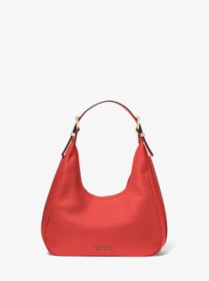 MK Nolita Small Pebbled Leather Hobo Shoulder Bag - Red - Michael Kors MICHAEL Michael Kors