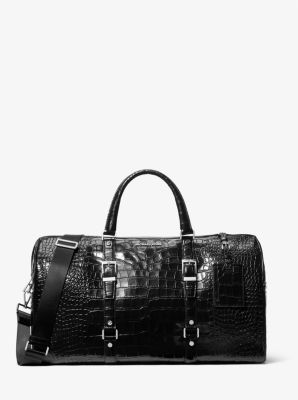 Bedford Travel Extra-Large Crocodile Embossed Leather Weekender Bag image number 0