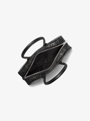 Henkeltasche Lulu Small in Metallic-Optik mit Empire Signature-Logomuster