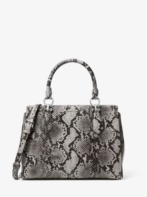 Sac Marilyn de taille moyenne en cuir effet serpent en relief image number 0