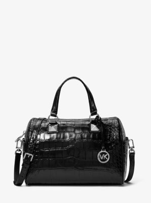 Sac Grayson de taille moyenne en cuir effet crocodile en relief