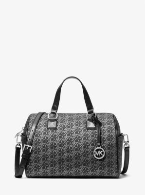 Grayson Medium Metallic Empire Signature Logo Satchel