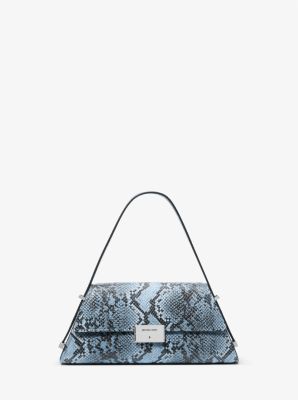 Bolso de hombro Ludlow mediano de piel con motivo de serpiente en relieve