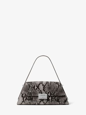 Ludlow Medium Snake Embossed Leather Shoulder Bag