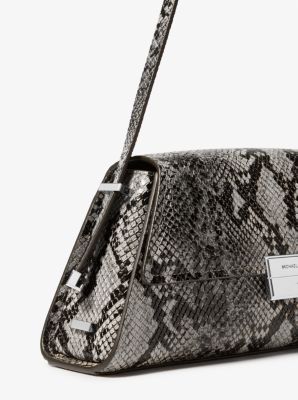 Ludlow Medium Snake Embossed Leather Shoulder Bag