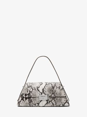 Ludlow Medium Snake Embossed Leather Shoulder Bag