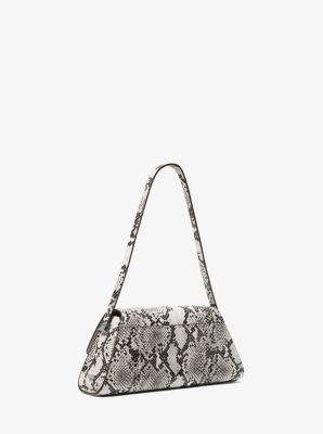 Ludlow Medium Snake Embossed Leather Shoulder Bag