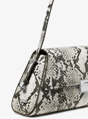 Ludlow Medium Snake Embossed Leather Shoulder Bag