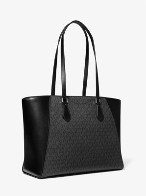 Taryn Large Signature Logo and Leather Tote Bag image number 2