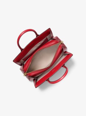 Henkeltasche Laila Medium mit Signature-Logomuster in Metallic-Optik