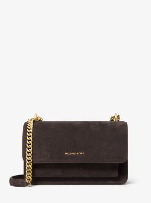 Borsa a spalla Claire grande in pelle scamosciata image number 0